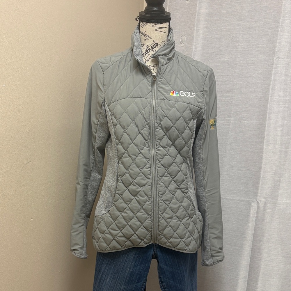 Adidas The Presidents Cup Golf Tournament Fitted Zip Quilted Jacket Sz M